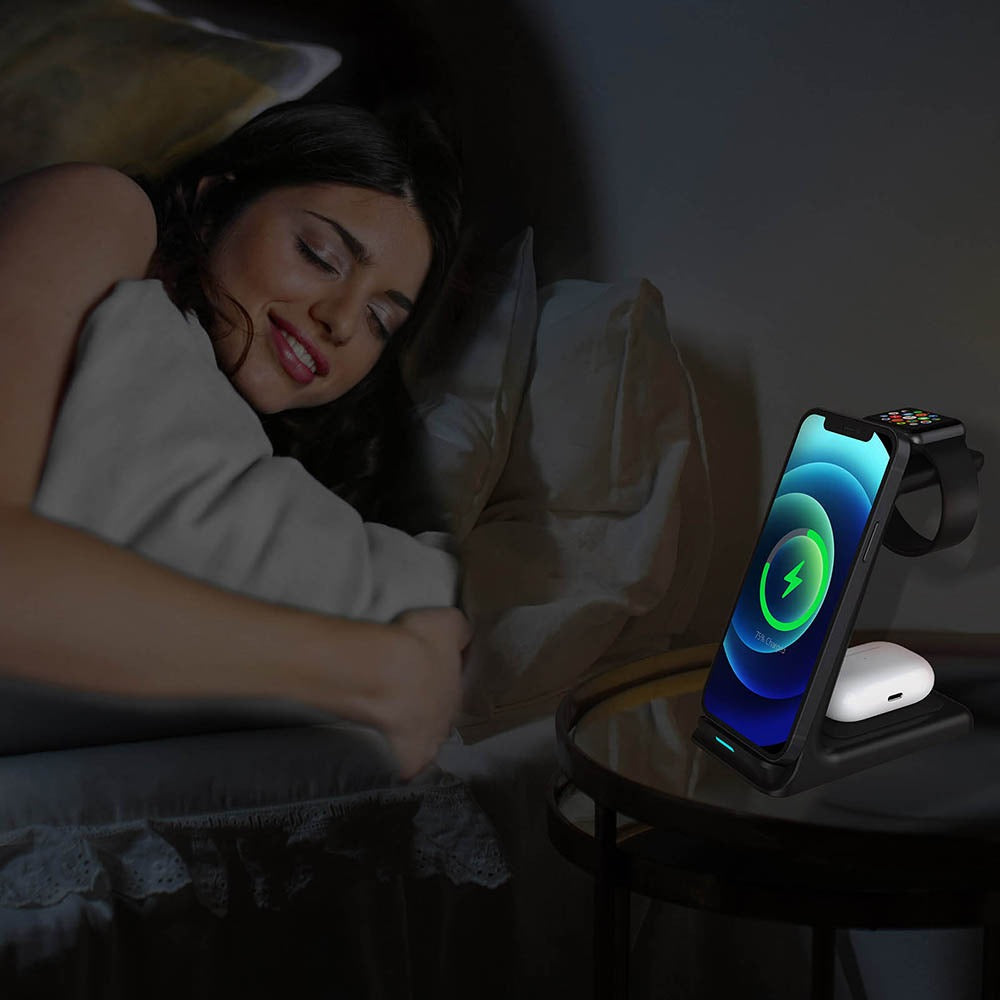 3 - in - 1 wireless ladestasjon for phone and watch