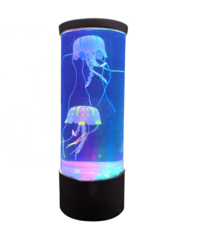 Maneakvarium som LED-lampa med vulkaneffekt och USB