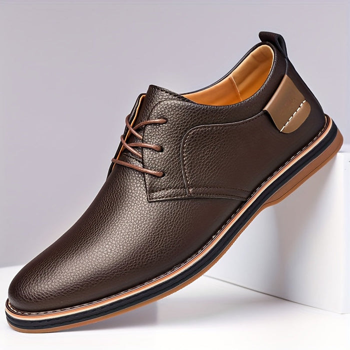 Herren-Derbyschuhe zum Schnüren mit kontrastierendem Fersenbesatz