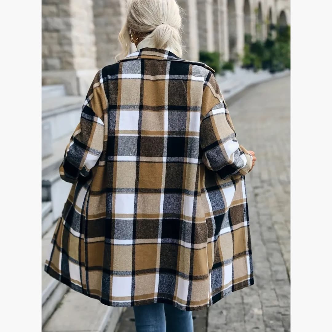Marta - Classic pleddmönstret coat for women