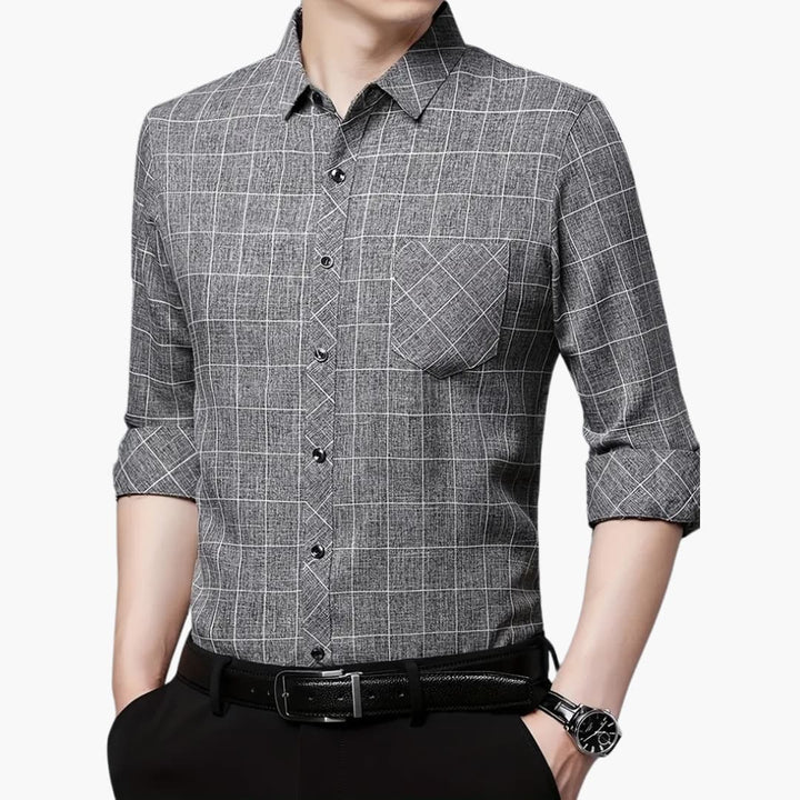 Dominik - Casual long-sleeved checked shirt for men