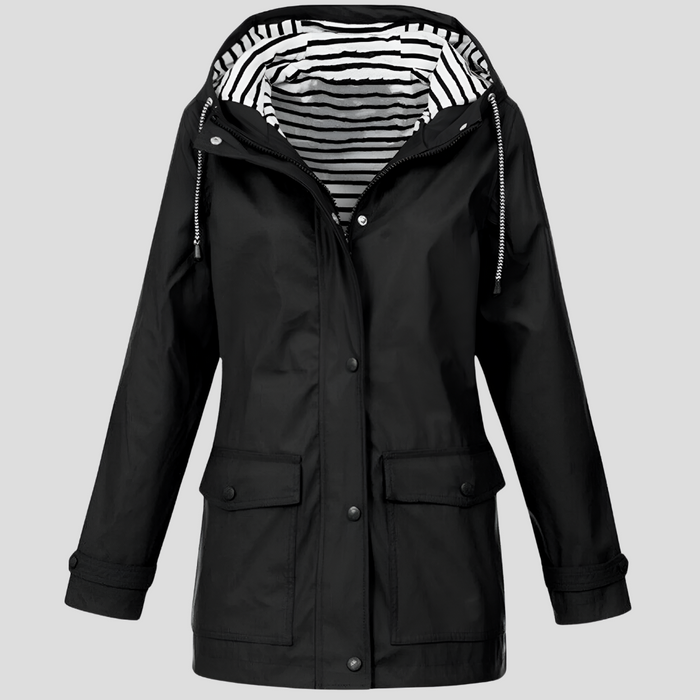 Chaqueta impermeable con capucha para mujer, resistente al viento