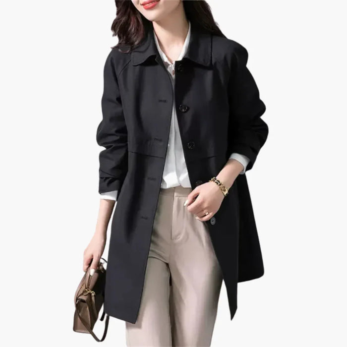 Manteau mi-long femme avec boutons et poches