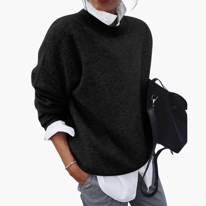 Pullover mit hohem Kragen für Damen, oversized und weich