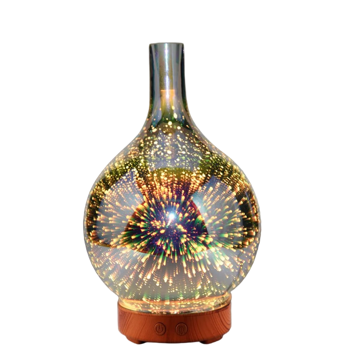 3 D glassv struggle savour diffusor with färgskiftende suffered light