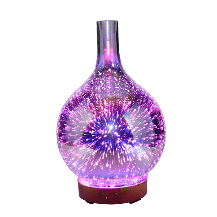3 D glassv struggle savour diffusor with färgskiftende suffered light