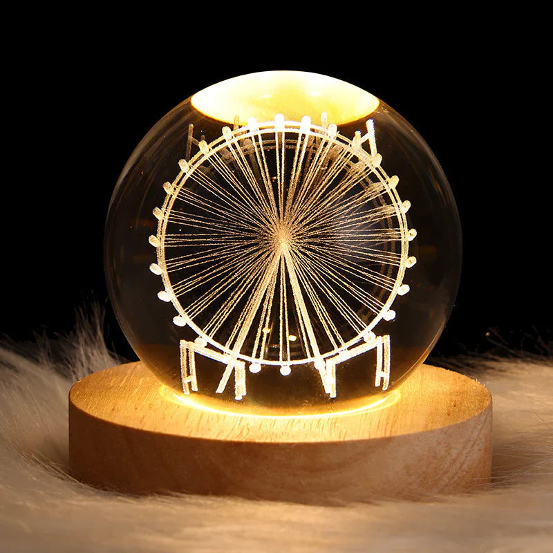3D Crystal Night Light for Romantic Atmosphere