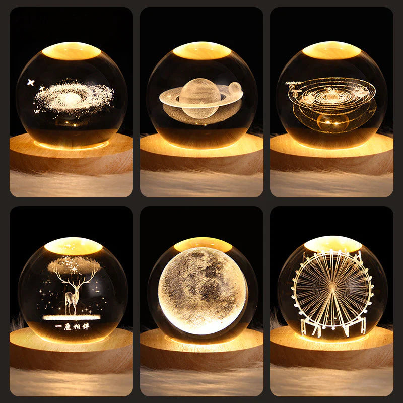 3D Crystal Night Light for Romantic Atmosphere