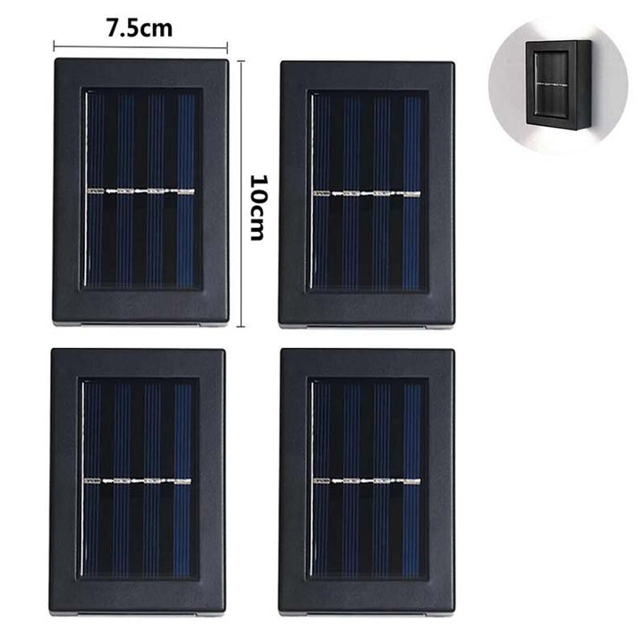 Solar Powered Wall Lamp for Patio, 4 pcs.