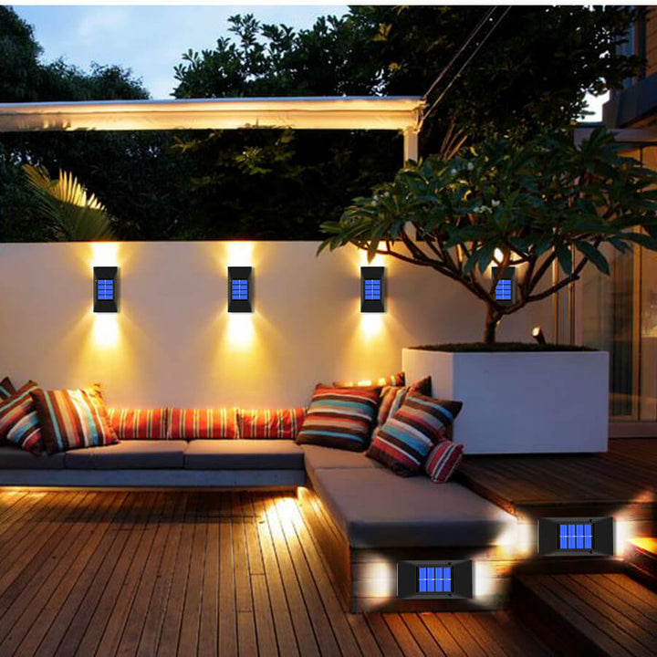 Solar Powered Wall Lamp for Patio, 4 pcs.