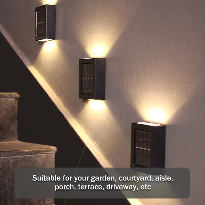 Solar Powered Wall Lamp for Patio, 4 pcs.