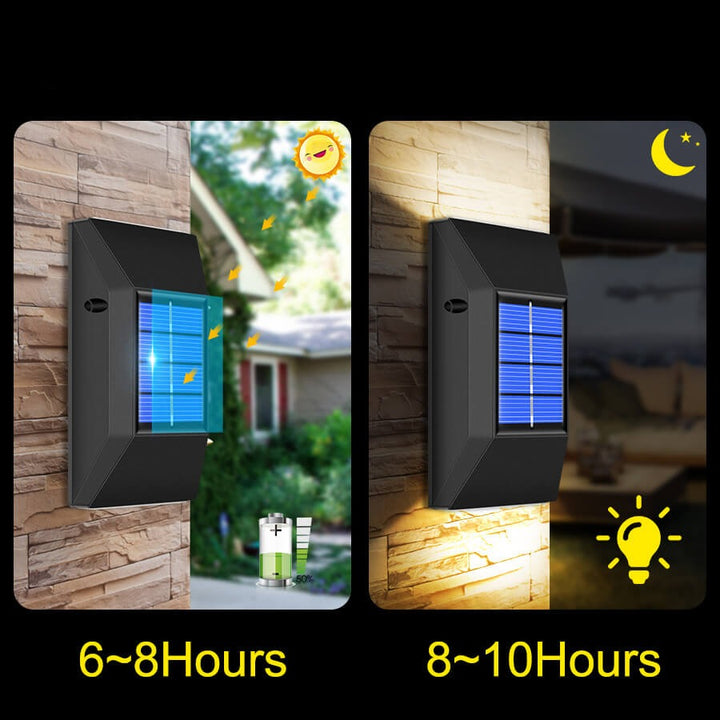 Solar Powered Wall Lamp for Patio, 4 pcs.