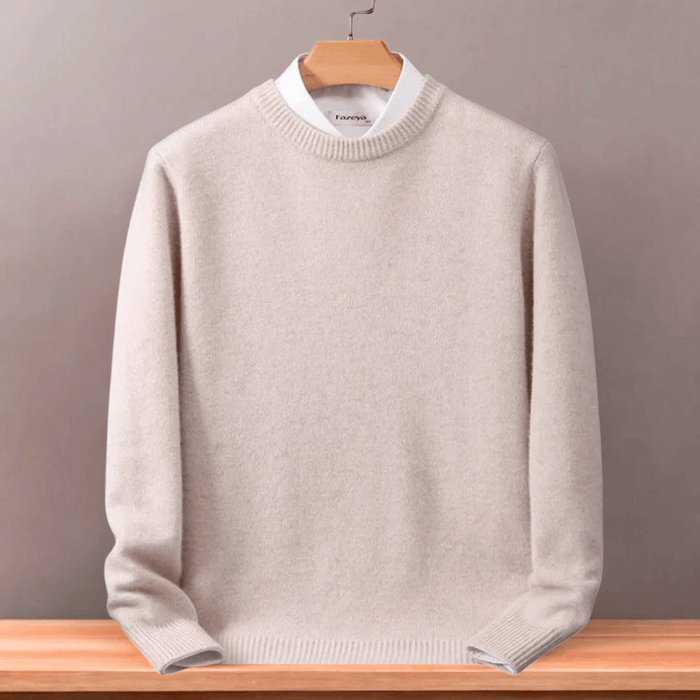 Herregenser med rund hals, oversized passform og lange ermer
