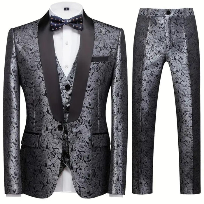 Tyylikäs 3-osainen slim fit -puku miehille – moderni muotoilu