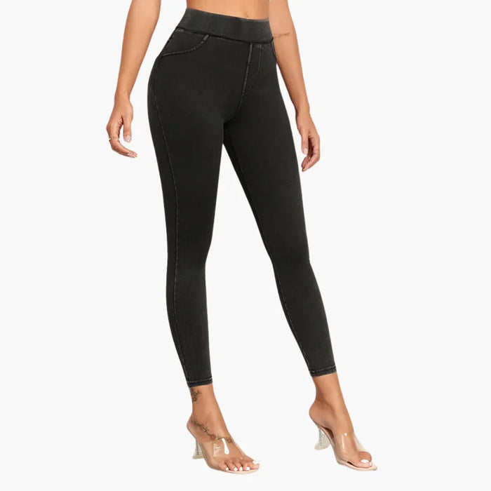 Jeggings da donna a vita alta e vestibilità aderente