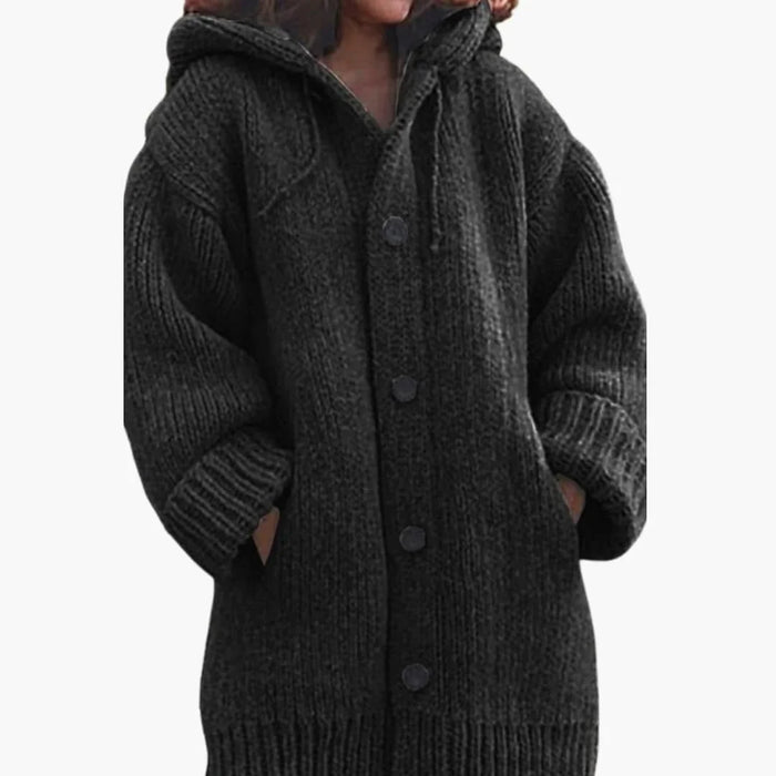 Langer Kapuzen-Cardigan für Damen