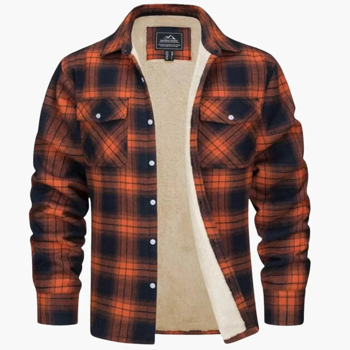Fleece-Lined Check Jacket for Men