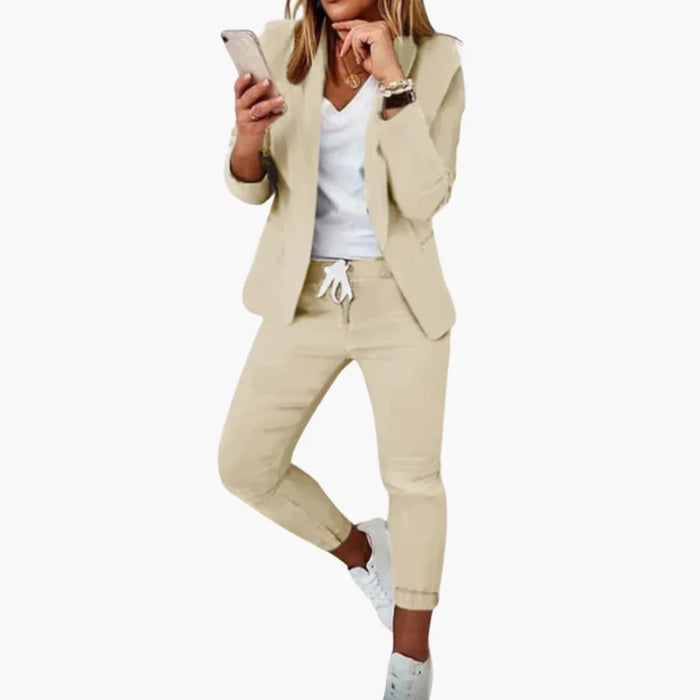 Ensemble détente pour femme – blazer avec pantalon de jogging et cordon de serrage