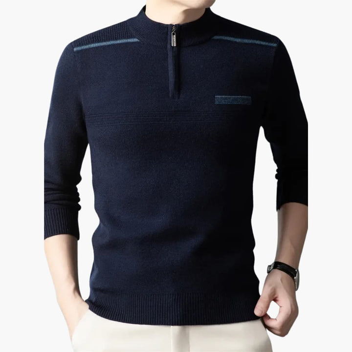 Maxim - Warm knitted jumper with zip for men