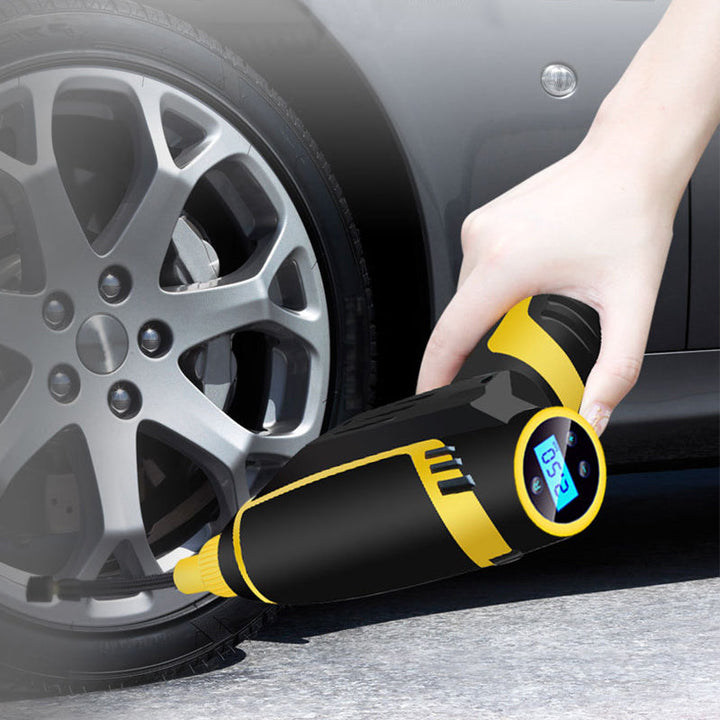 Däckpump digital för bil med automatisk stopp, 120 W