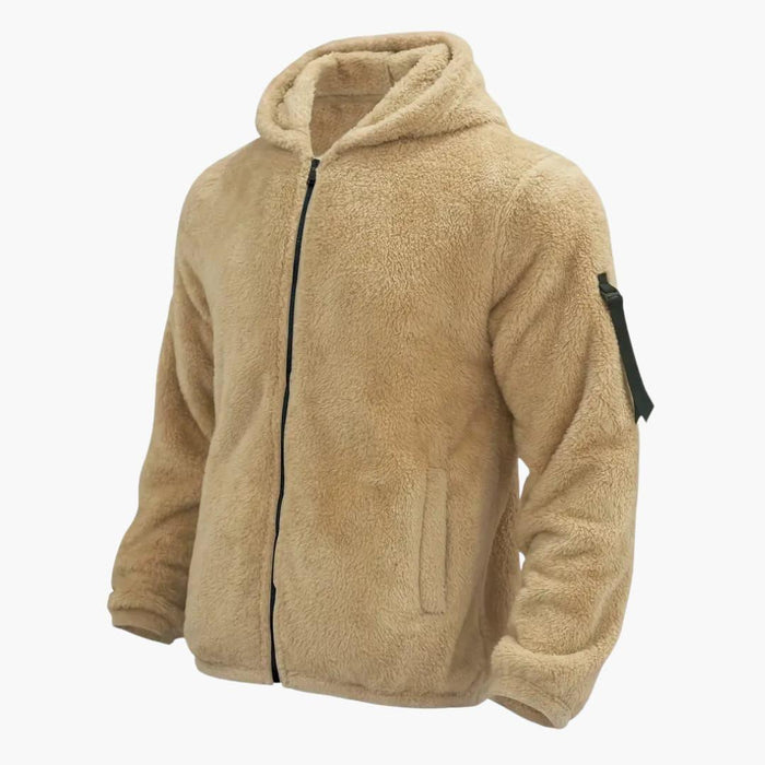 Giacca teddy da uomo con cerniera e maniche lunghe
