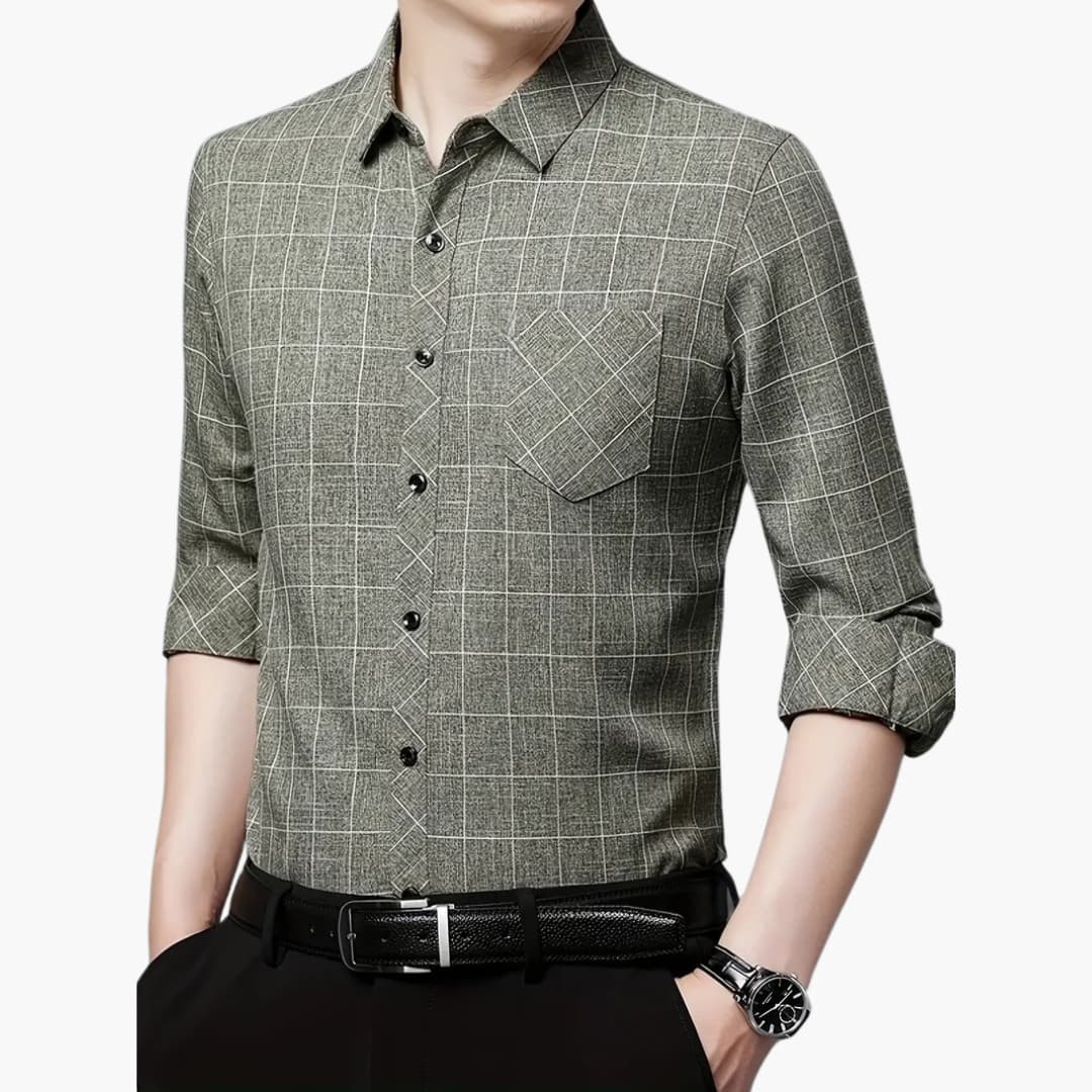 Dominik - Casual long-sleeved checked shirt for men
