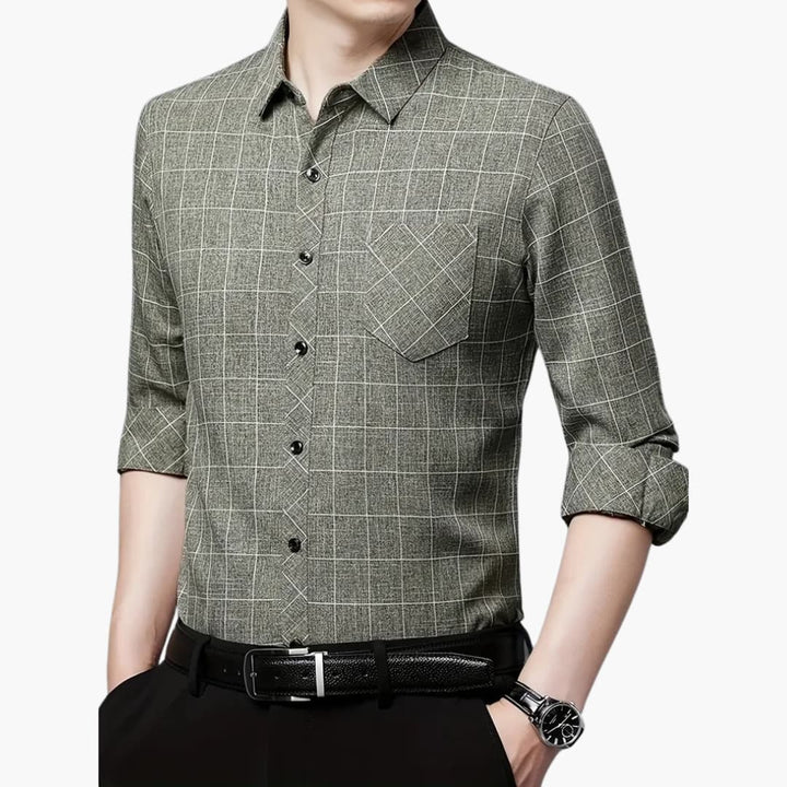 Dominik - Casual long-sleeved checked shirt for men