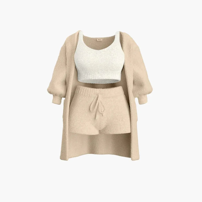 Completo Loungewear - Outfit Donna in Maglia 3 Pezzi con Cardigan