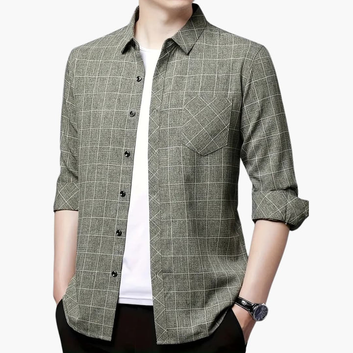 Dominik - Casual long-sleeved checked shirt for men