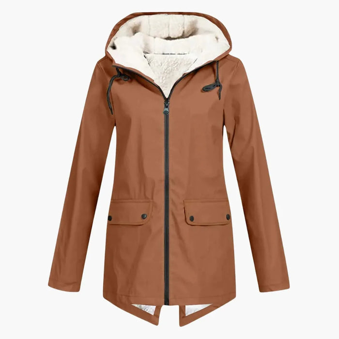 Wasserabweisender Trenchcoat mit Kapuze für Damen