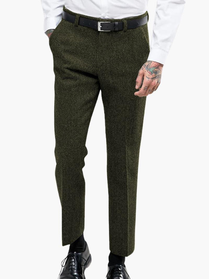 Pantaloni in tweed vintage da uomo, eleganti e senza tempo, dalla vestibilità raffinata