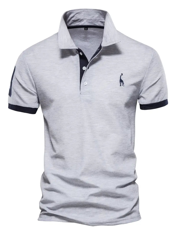 Harrison™ - Slim-fit Embroidered Striped Polo Shirt