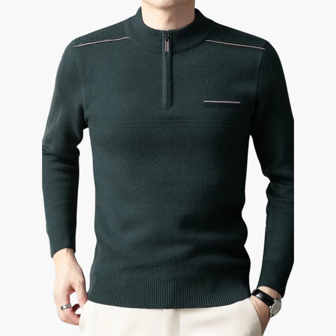 Maxim - Warm knitted jumper with zip for men