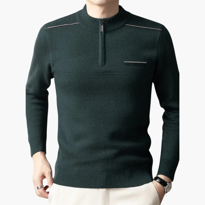 Maxim - Warm knitted jumper with zip for men