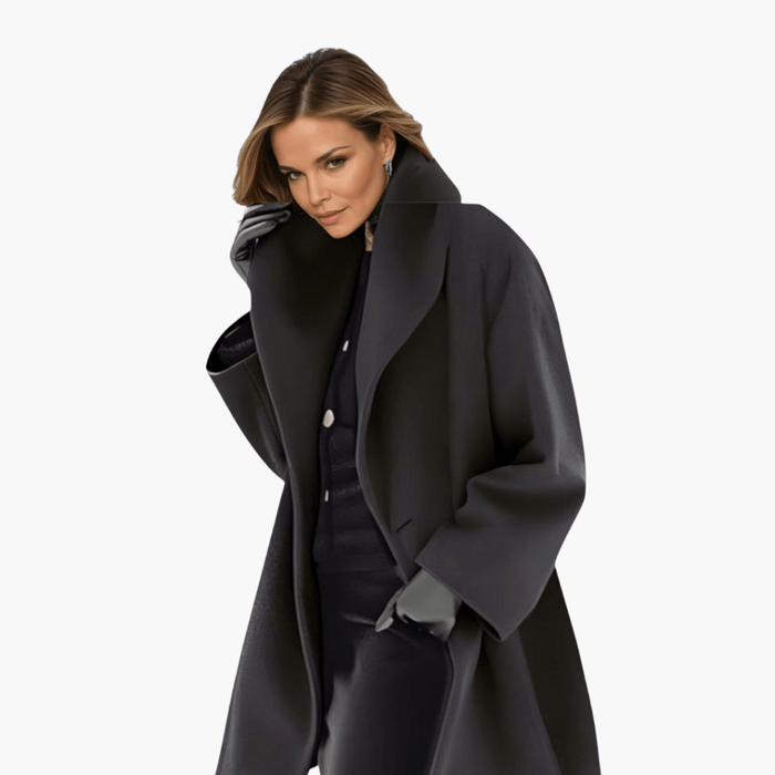 Manteau pour femme à col large avec fermeture dissimulée