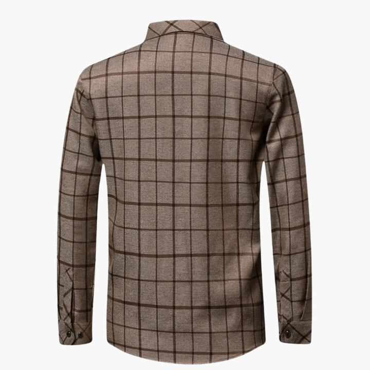 David - Fashionable checked shirt with revers for men