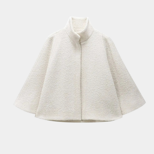 Damen-Cape-Mantel mit Stehkragen und ausgestelltem A-Linien-Schnitt