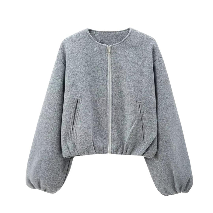 Blouson bomber pour femme entièrement zippé et à manches longues