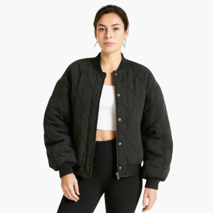 Women's Quilted Oversized Bomber Jacket