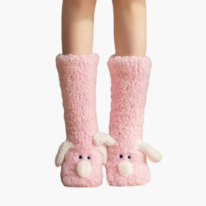 Pantofole da donna con fodera in peluche e dettaglio animale