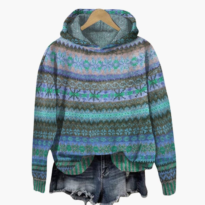 Damen-Pullover-Hoodie mit gemusteter Oberfläche