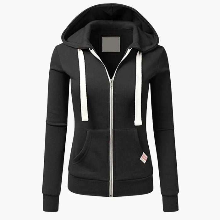Women's Hoodie with Front Zipper and Kangaroo Pocket
