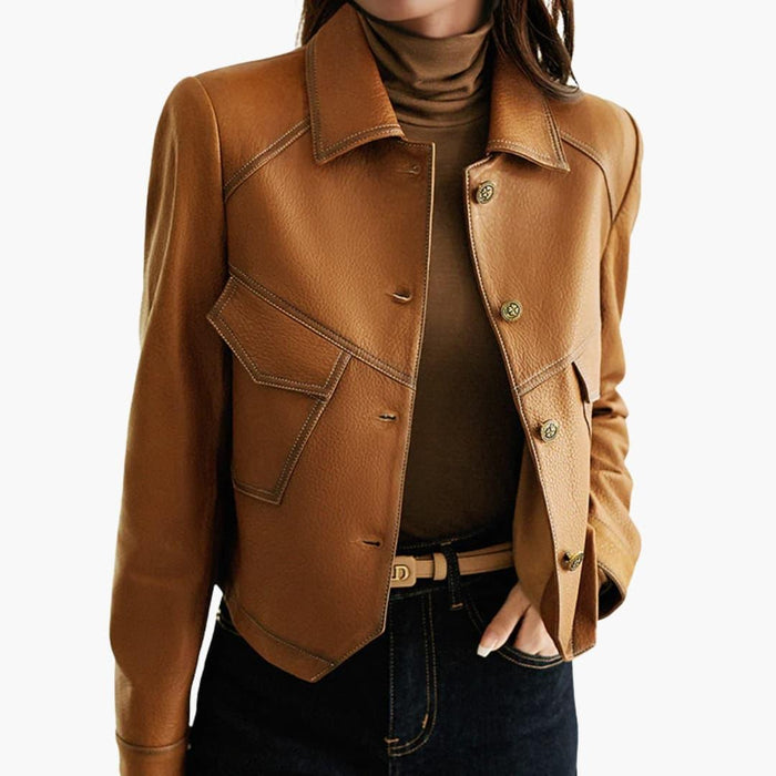 Veste marron pour femme à manches longues