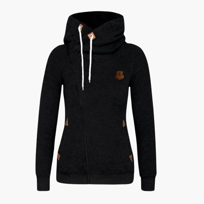 Damhoodie med dragkedja och justerbar huva