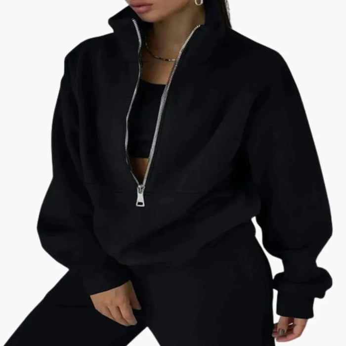 Ensemble détente pour femme avec sweat à demi-fermeture éclair