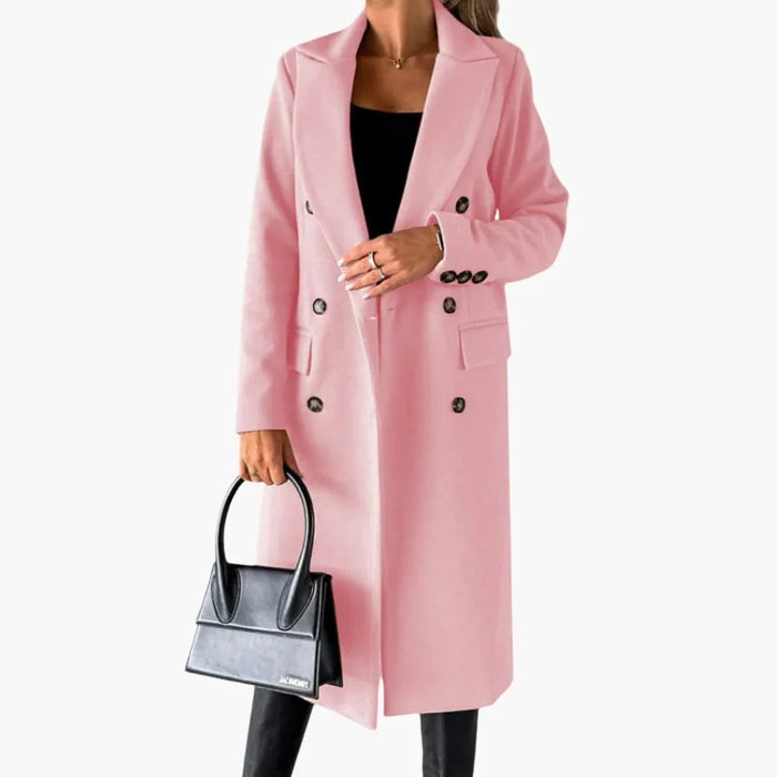 Cappotto da donna con colletto a revers e chiusura frontale con bottoni