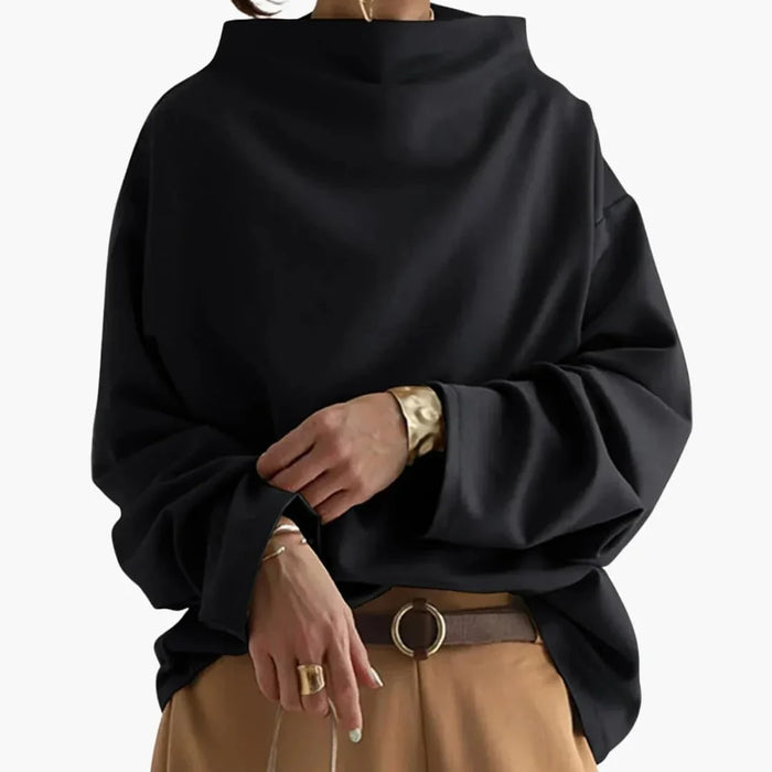 Damen-Oversize-Pullover mit weitem Kragen