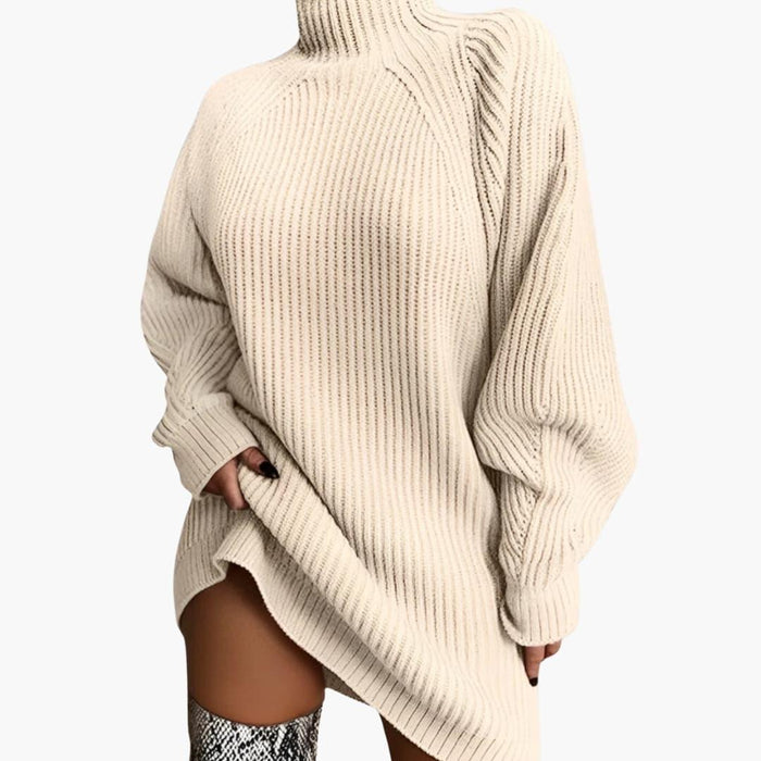 Pull oversize pour femme à col roulé et manches longues