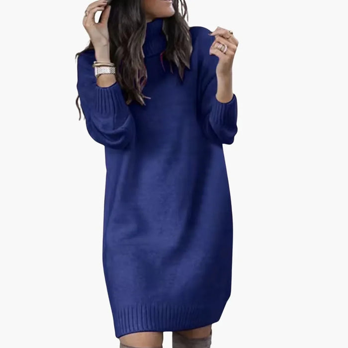 Robe pull pour femme à col roulé