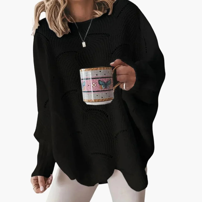 Damenpullover mit Rundhalsausschnitt und lockerem, geradem Schnitt